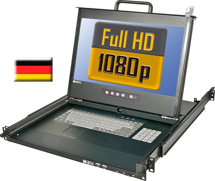 Immagine prodotto Lindy 44cm 17inch LCD KVM Terminal PRO Full HD DVI-I USB 2.0 DE Layout
