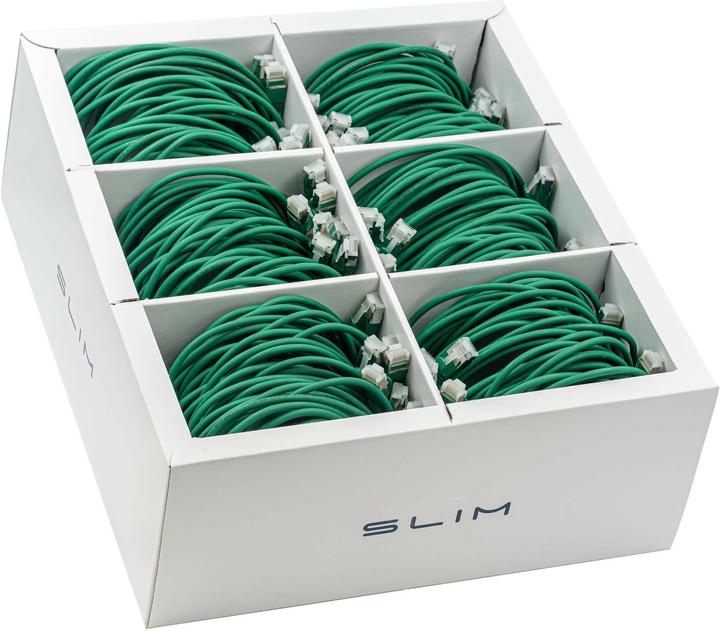 Immagine prodotto SLIM Cavo Slimpatch RJ-45, Cat 6A, U/FTP, 3 m, verde, confezione da 36 pezzi (U/FTP, CAT6a, 3 m)