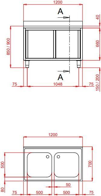 Produktbild Gastro Hero Spülschrank Eco mit Becken