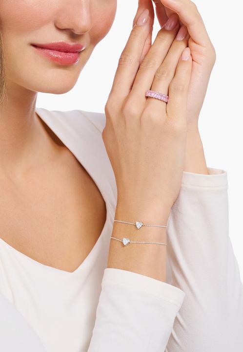 Produktbild Thomas Sabo Armband mit weissem Zirkonia-Herz Silber (19 cm, 925 Sterlingsilber)