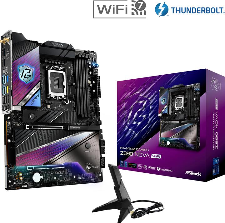 Produktbild AsRock Z890 Nova WiFi Intel DDR5 S1851 (LGA 1851, Intel Z890, ATX)