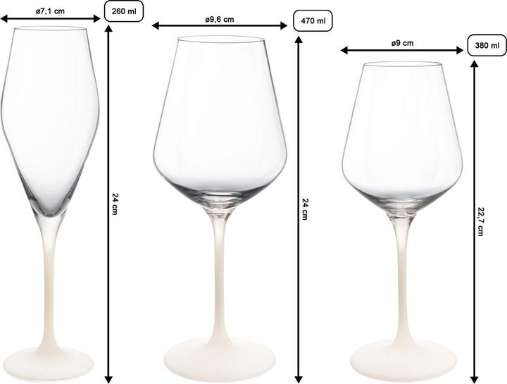 Produktbild Villeroy & Boch Manufacture Rock Blanc (47 cl, 12 Gläser, Weingläser Set)