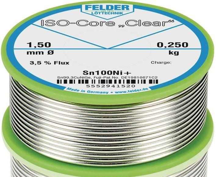 Produktbild Felder Lötdraht ISO-Core® Clear 1,5 mm 250 g Sn100Ni+
