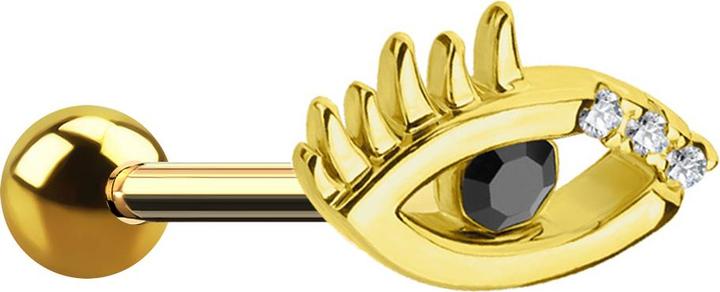 Immagine prodotto Star Piercing Micro Barbell 14k vergoldet Auge (Ottone, Acciaio chirurgico 316L)