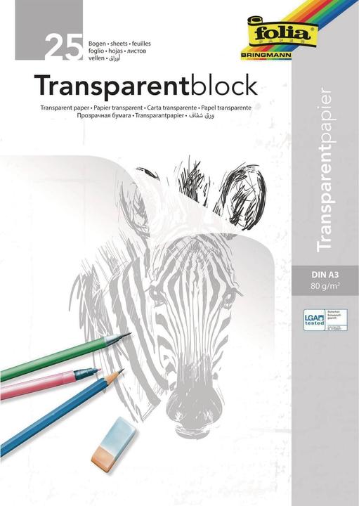 Folia Transparent-Papier-Blöcke (80 g/m², 1 x)
