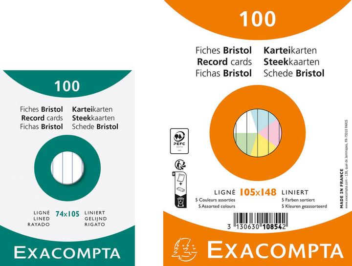 Immagine prodotto Exacompta Schede di indice (A5, 205 g/m², 100 x)