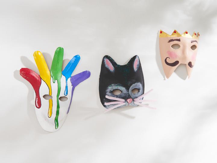 Produktbild VBS Kinder-Masken, Pappmaché, 6er-Set