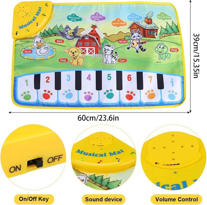 Image du produit Activity Board 60 x 39 cm tapis musical pour bébé, clavier de sol pour enfant, tapis de jeu pour piano avec son de