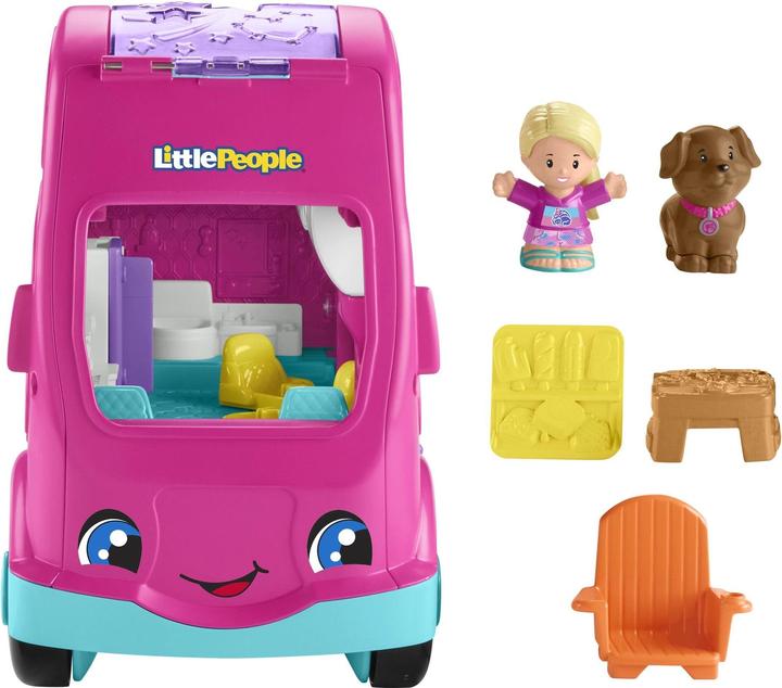 Productafbeelding Fisher-Price Little People Barbie Little Dreamcamper speelset met licht en geluid, 2 figuren (85)