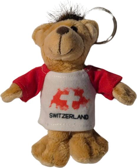 Actual product image CreaDiva Plüsch Bär Schlüsselanhänger - Switzerland