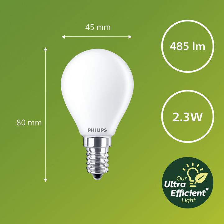 Productafbeelding Philips Ultra Efficiënt (E14, 2.30 W, 485 lm, 1 x, A)