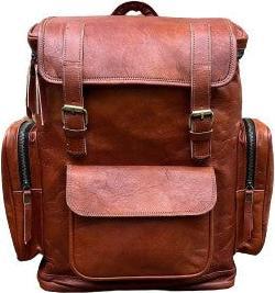Immagine prodotto Only-Bags.Store Zaino in pelle, zaino da viaggio, zaino roll top in pelle marrone, borsa per laptop, Unisex