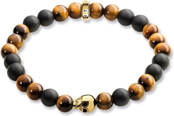 Thomas Sabo Armband Braun Totenkopf (19 cm, Silber)