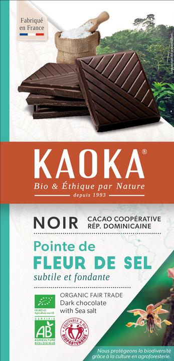 Actual product image Kaoka Dark chocolate 70% fleur de sel (100 g)
