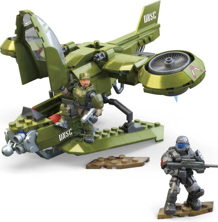 Actual product image Mega Halo Toy Vehicles Building Sets, UNSC Hornet Recon Aircraft with 4 Poseable, Collectable Micro