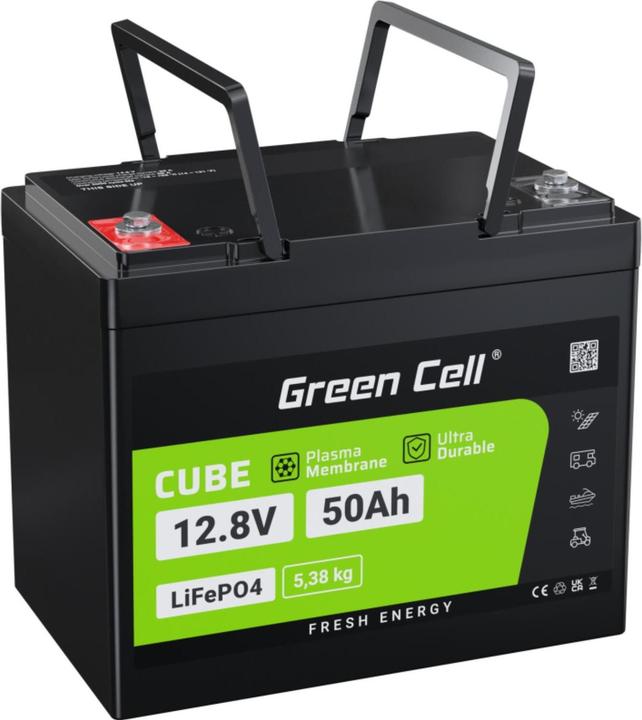 Image du produit GreenCell Batterie LiFePO4 pour camping-cars et bateaux photovoltaïques - 50Ah - 12.8V - 640Wh (12.80 V, 50 Ah)
