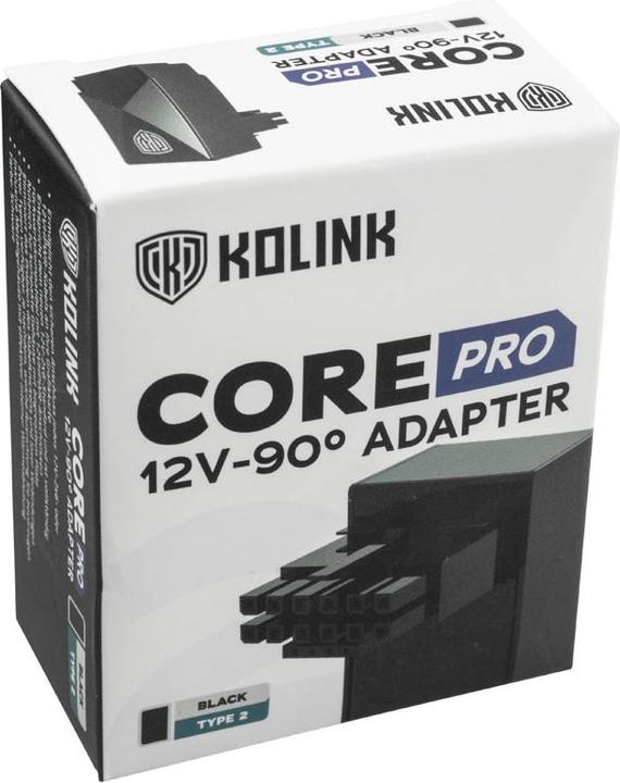 Image du produit Kolink Adaptateur Core Pro 12V-2x6 90 Degree - Type 2, noir