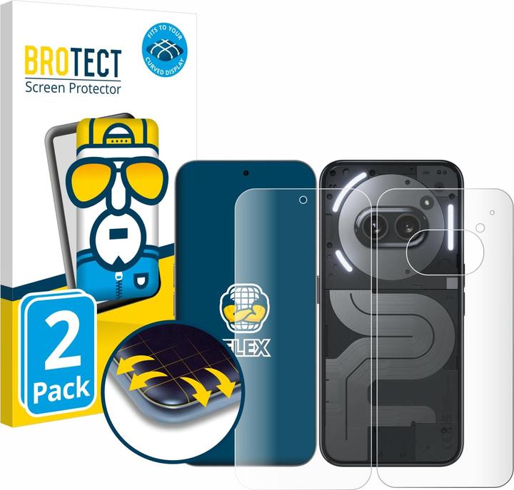 Produktbild BROTECT Fullscreen Schutzfolie Displayschutz Folie Klar Transparent (2 Stück, Nothing Phone (2a))