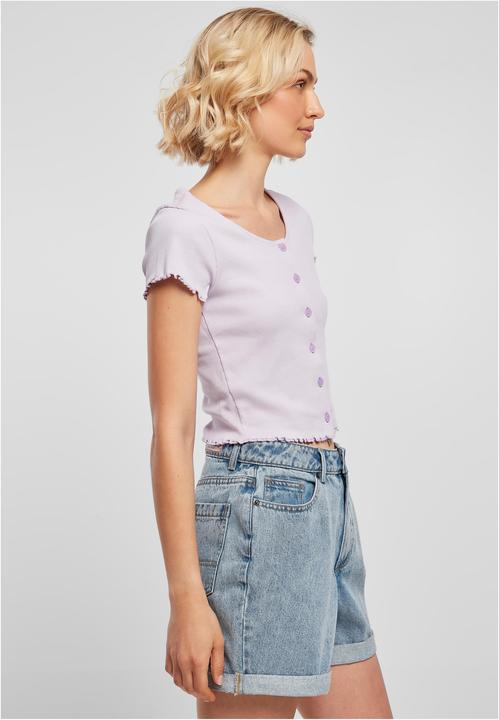 Image du produit Urban Classics Tee-shirt femme croisé à côtes et boutons (4XL)