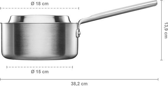 Actual product image Fiskars Pot North Steel Casserole 1.8L (Frying pan, Stainless steel, Aluminium)