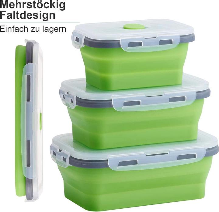 Produktbild König Design Gefrier Dosen Lebensmittel Vorrats Behälter Frischhaltedosen Deckel Faltbar (1.20 l)