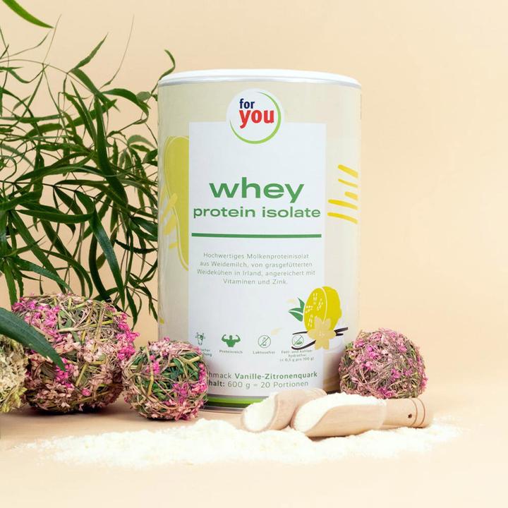 Produktbild For You whey protein isolate - Vanille-Zitronenquark (Vanille-Zitronenquark, 1 Stk., 600 g)