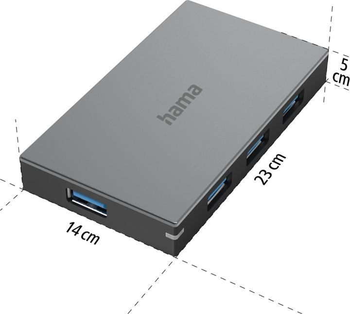 Actual product image Hama USB 3.0 Hub (USB-A, 4 Ports)