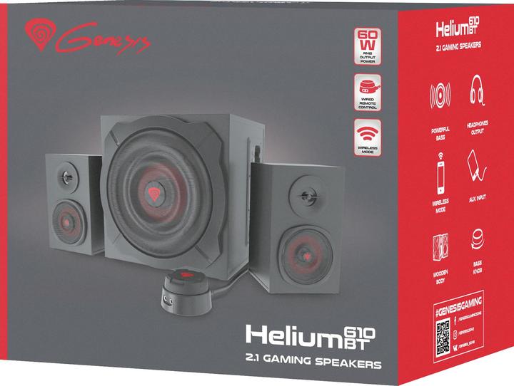 Produktbild Genesis Helium 610BT Computer Speakers, Wired, Bluetooth, Black