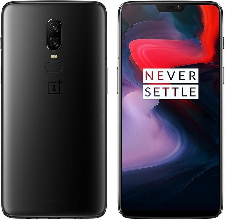Produktbild OnePlus 6 (128 GB, Midnight Black, 6.28", Dual SIM, 16 Mpx, 4G)