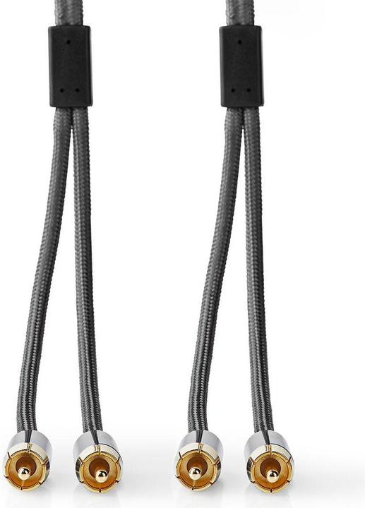 Immagine prodotto Nedis Cavo audio stereo 2X spinotti RCA 2X spinotti RCA placcati in oro 5,00 m rotondo grigio / grigio (5 m)