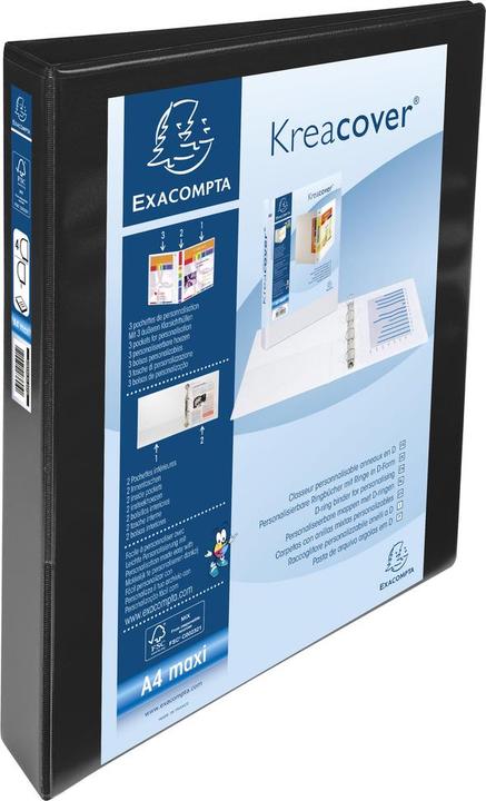 Exacompta Ringbuch A4 PVC/PU 4-Ring 47mm Rücken 25mm (A4, 20 mm, 130 Stück)