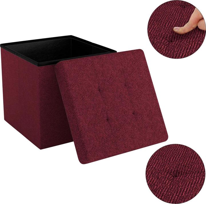 Produktbild Intirilife Sitzhocker 30x30x30 cm in KIRSCH ROT