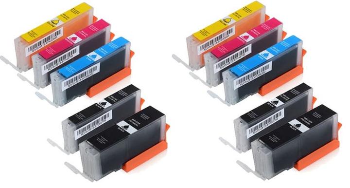 Actual product image Hermex Compatible Canon Pixma TS6250 Replacement Ink Cartridges (M, FC, PGBK, C, Y)