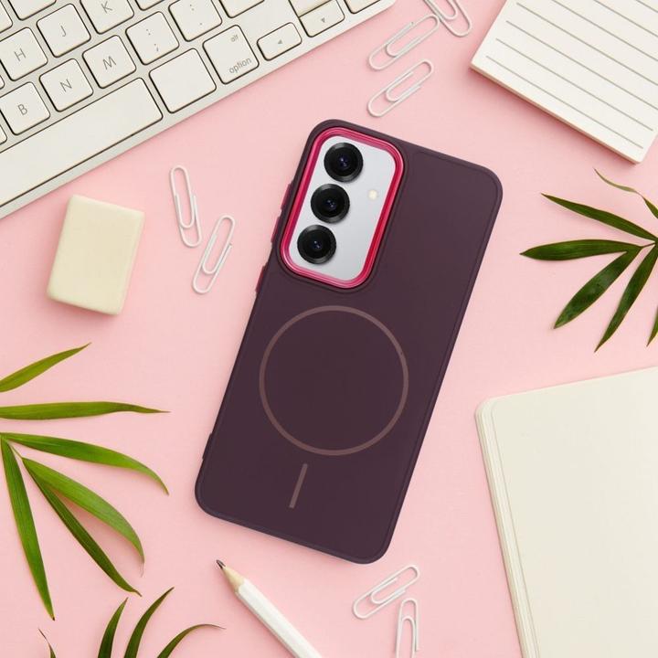 Actual product image 4Kom Back panel cover OEM FRAME MAG COVER Case compatible with MagSafe for SAMSUNG A16 purple (Samsung Galaxy A16 5G)