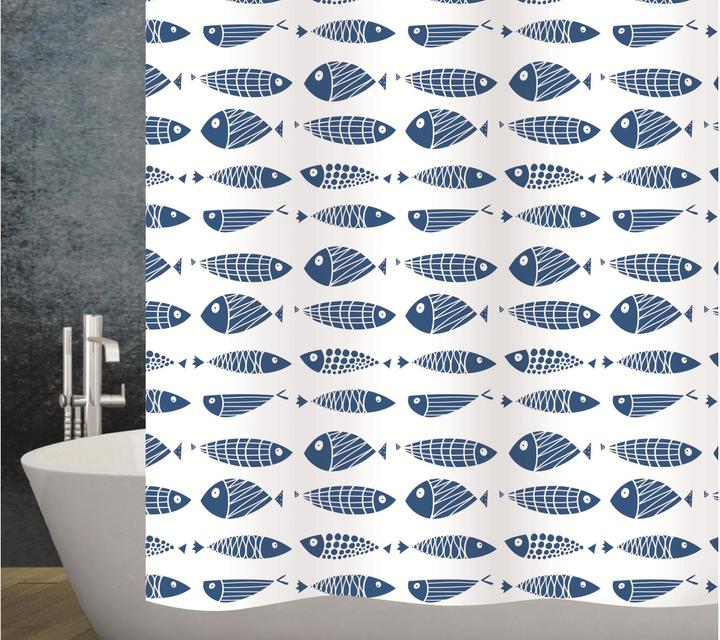 Actual product image Diaqua Shower curtain Scuby 180 x 200 cm, white / blue (180 x 200 cm)