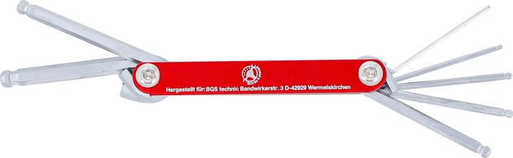 Actual product image BGS Foldable Key internal Hexagon with Ball Point 1.5 - 6 mm 7 pcs. (Allen screw)