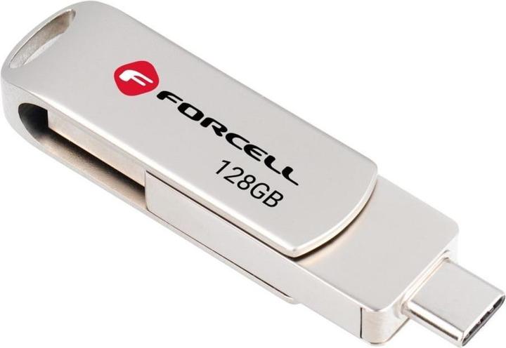 Image du produit Forcell Memory cards F-DATA pendrive Metal Duo 128GB USB3.2 Gen 1 (USB A / Type C) silver (128 Go, USB-C, USB-A)