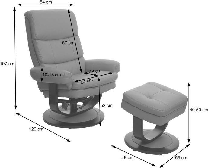 Produktbild Swisshandel24 Relaxsessel Fernsehsessel TV-Sessel Hocker mit Staufach - Stoff/Textil hellgrau