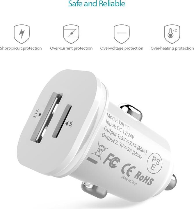 Immagine prodotto Dodocool DA111 Mini doppio caricatore da auto USB