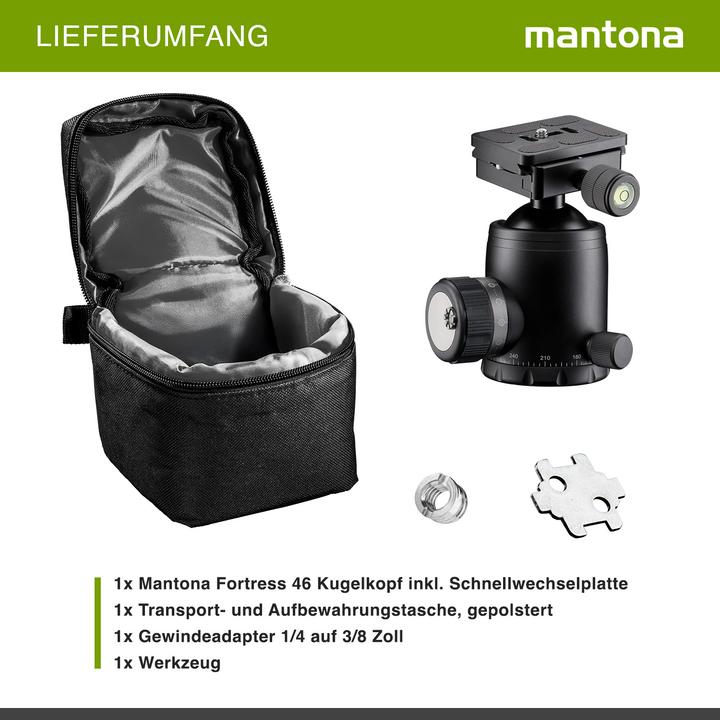 Actual product image mantona Fortress 46 Ball Head (S1-4625AF) (Spherical head)