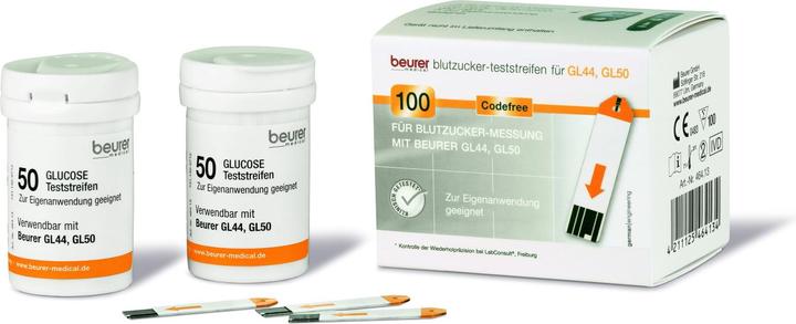 Produktbild Beurer GL 44 / GL 50 / GL 50 evo Blutzuckerteststreifen, 100 St. Teststreifen (Teststreifen)