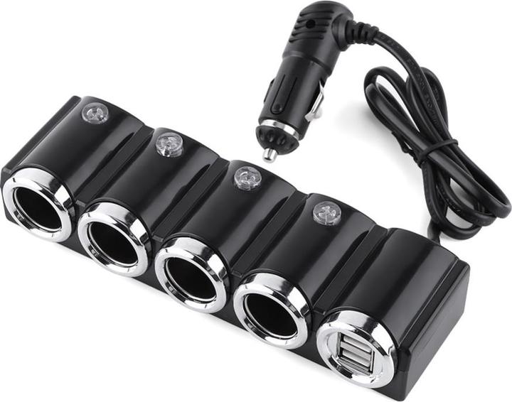 Immagine prodotto PNI Sdoppiatore accendisigari per auto Lighter 04 12V/24V 4 uscite, 2xUSB, display LED