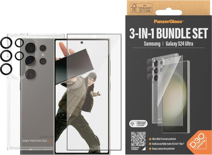 PanzerGlass Bundle Ultra Wide FIt Glass + Case + Lens (1 Stück, Samsung Galaxy S24 Ultra)