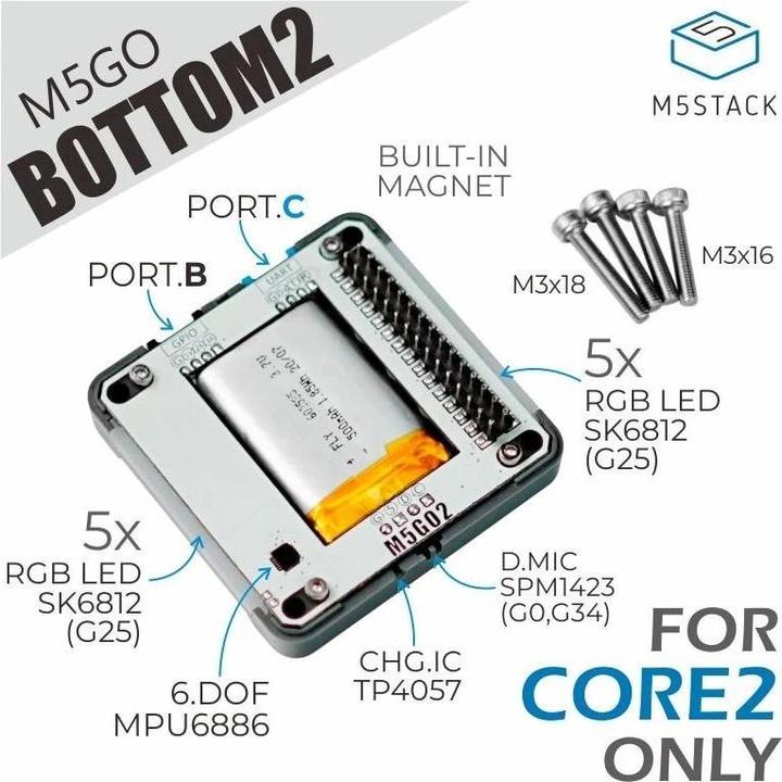 Actual product image M5Stack M5GO battery base 2 for Core2