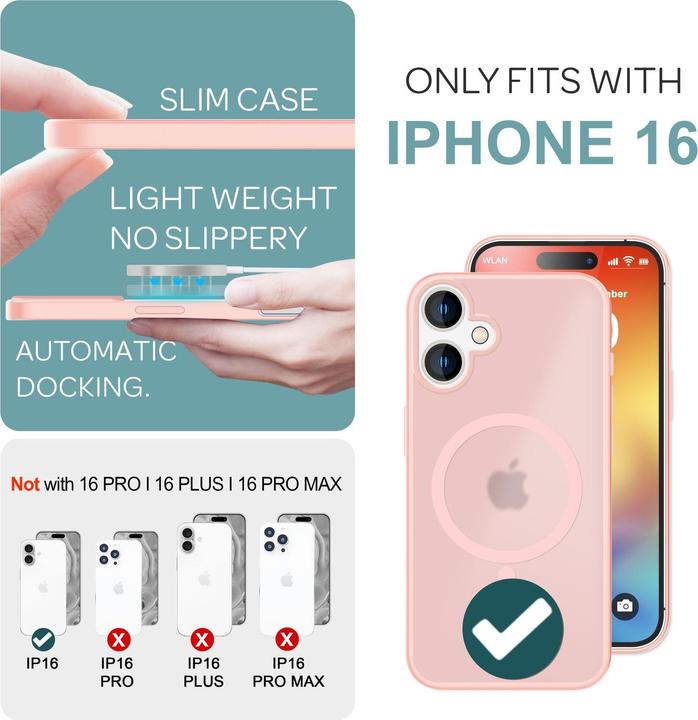 Image du produit Nalia Étui hybride mat avec fonction MagSafe (Apple iPhone 16)