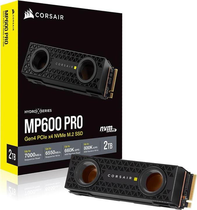 Actual product image Corsair MP600 PRO Hydro X Edition (2000 GB, M.2 2280)