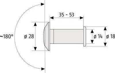 Actual product image Abus 2300 S SB Door viewer, silver (Digital)