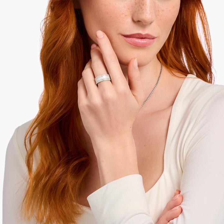 Immagine prodotto Thomas Sabo Anello bianco con pietre d'argento (60, 925 Argento)
