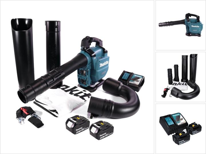 Immagine prodotto Makita DUB 363 RM2V Soffiatore / aspirafoglie a batteria 36 V ( 2x 18 V ) Brushless + set di aspirazione + (Batteria ricaricabile, Aspiratore e soffiatore)