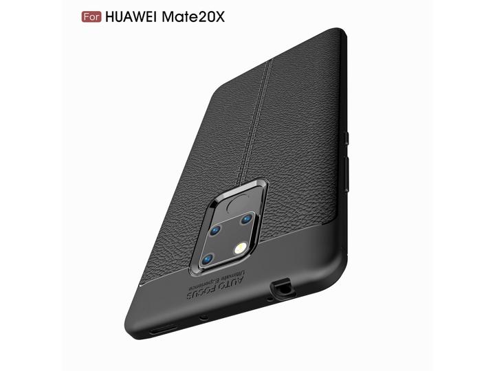 Actual product image Screenguard Huawei Mate 20 X Case Leather Design TPU Cover (Mate 20 X)